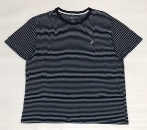 ☆NAUTICA TEE スリープ ウェア 半袖Tシャツ Lサイズ カジュアル洗濯済ファッション ブランド スポーツ ボーダーしましまティー ノーティカ