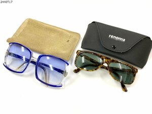 ★RENOMA レノマ IDC 53 IDC LUNETTES /NINA RICCI ニナリッチ NR66-A24 サングラス 2点 ヴィンテージ べっ甲 ケース フランス製 2440T17-3