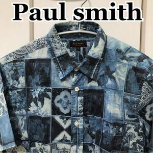 Paul smith collection ポールスミス ローズタイルプリント　Sサイズ　半袖シャツ
