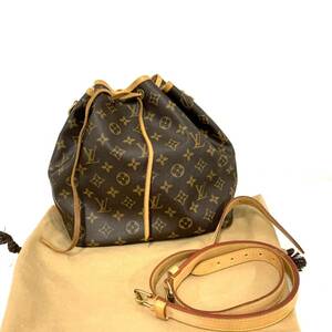 LOUIS VUITTON ルイヴィトンモノグラム プチ・ノエ ショルダーハンドバッグ M42226 巾着 プチノエ AR0978保存袋 ブラウン カラー系 カ4