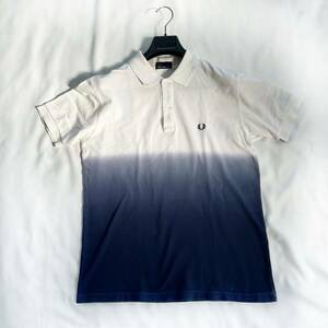 FRED PERRY フレッドペリー カノコ半袖ポロシャツ グラデーション テニス Lサイズ 鹿子 鹿の子素材 【１円〜スタート】