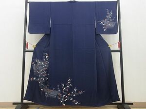 平和屋野田店■訪問着　手描き　絞り　籬菊文　逸品　BAAE4016hj