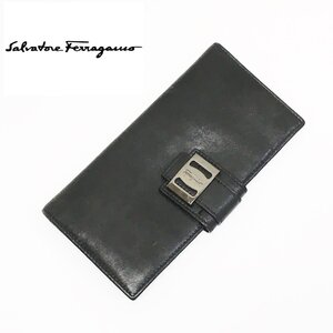 Salvatore Ferragamo/長財布/ヴァラ金具/フェラガモ/レディース/レザー/ブラック系/シンプルなデザイン/SB13