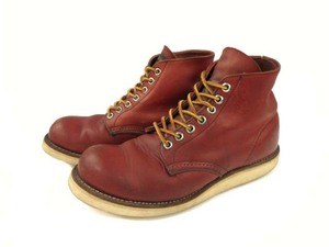 レッドウィング REDWING 90s 8166 半円犬タグ ワークブーツ アイリッシュセッター プレーントゥ 赤茶 オロラセット 6.5D