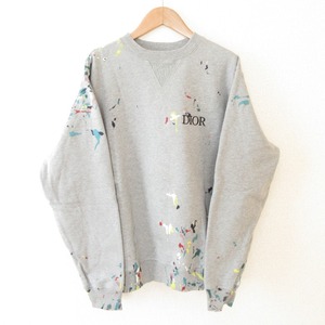 美品 21SS Dior ディオールオム Painting Print Logo Oversized Sweatshirt トレーナー スウェット プルオーバー 183J687A0531 S グレー