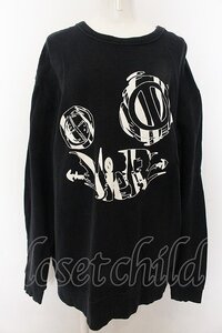 NieR Clothing / プリントトレーナー 2XL フェイス（ブラック） O-24-12-31-1050-PU-TO-OW-OS