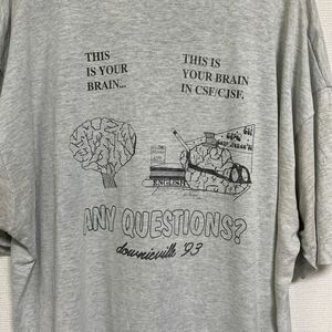 90s USA製 ビンテージ ヴィンテージ Tシャツ tee アメリカ製 古着 アメカジ ストリート オールド 脳 ジョーク art アート メッセージ エロ