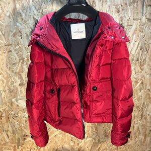 st/1円〜/MONCLER/モンクレール/ダウンジャケット/レッド/赤系/フード/中古