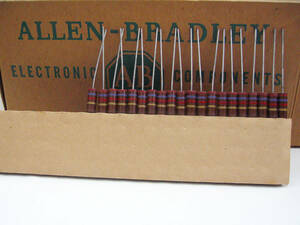 ★☆（管RG002） Allen-Bradley カーボンソリッド抵抗 1W 2.7kΩ 20本セット / NOS Carbon Composition Resistors☆★