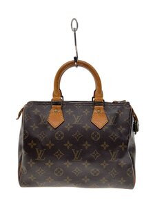 LOUIS VUITTON◆1)スピーディ25_モノグラム・キャンバス_BRW/PVC/BRW/ジップ破損有り/角擦れ有