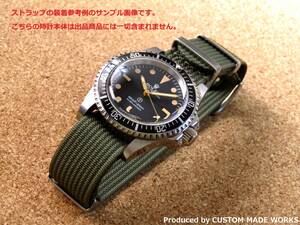 @NEW TOUGH RIBBED FABRIC STRAP 20MM／ARMY-GREEN NATO-TYPE STRAP ※ネコポス発送で全国どこでも送料無料！