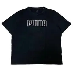 US古着 PUMA プーマ 半袖Tシャツ ロゴT ブラック 夏物古着bp3①