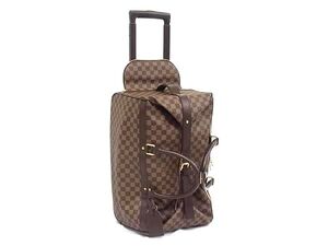 1円 LOUIS VUITTON ヴィトン N23205 ダミエ エオール50 2輪 キャスター付き ボストンバッグ キャリーバッグ ブラウン系 FE7073