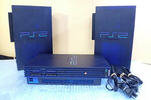 SONY PlayStation2 SCPH-50000 MB/NH ミッドナイトブブルー Network Adator SCPH-10350 SCPH-20401 40GB 3台セット 動作確認済み#TS396