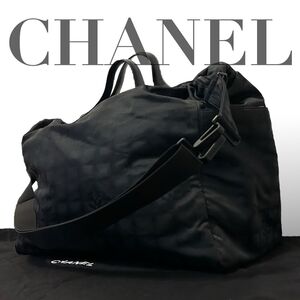 美品　シャネル　CHANEL ボストンバッグ　ニュートラベルライン　ブラック　黒　ロゴ　旅行　出張　2way 大容量　ショルダー