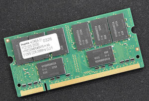 512MB PC2100 DDR-266 200PIN S.O.DIMM 266MHz CL2.5 (HYNIX PC2100S-25330 HYMD264M646AF8-H AA) (動作確認済 memtest86+) (管:SB0551