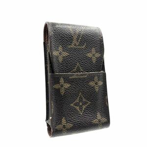 ■良品■LOUIS VUITTON ルイヴィトン　モノグラム　エテュイ　シガレット　タバコケース　PVC×レザー フランス製　刻印あり　ブラウン