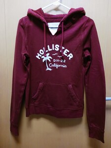 ホリスター《HOLLISTER》あずき色のパーカー／フード付きトレーナー◆S 美品 赤紫