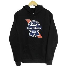 pabst blue ribbon beer ロゴ プルオーバー 薄手 パーカー S 紺 ネイビー パブストブルーリボン パーカ メンズ パブスト テンダー