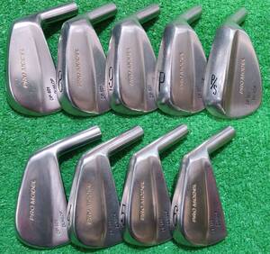 ◆良品・顔◎◆ マッスルバック DUNLOP PRO MODEL DP-601 #3-PW,P/S Head only 9pcs ダンロップ SRIXON forged 軟鉄鍛造