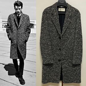 14AW サンローランパリ ツイードチェスターコート ロングコート 42 44 エディスリマン Saint Laurent Paris 2014