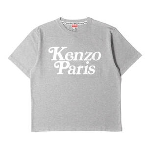 新品 KENZO ケンゾー Tシャツ サイズ:M 24SS VERDY フロッキー ロゴ オーバーサイズ クルーネック 半袖Tシャツ NIGO ヘザーグレー