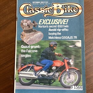 B1566　1988 年　「Classic Bike」クラシックバイク 英国 旧車 雑誌　ヴィンテージバイク　英国車 　　ビンテージ　自動車