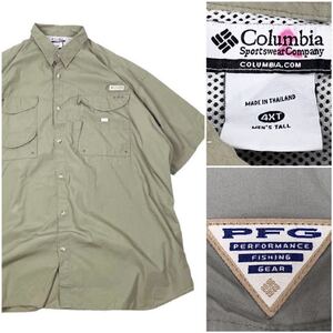 レアサイズ 4XL columbia コロンビア PFG フィッシング シャツ スーパー ビッグシルエット 半袖 ワークシャツ HIPHOP ストリート