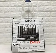 no20136 DKNY ダナキャラン 英字新聞 トート バッグ