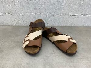 i1123-01★おそらく未使用/サンダル/Papillio /BIRKENSTOCK /パピリオ/ビルケンシュトック/サンダル/茶白ミックス/25.0センチ