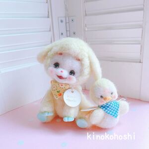 ＊パステルイエロー 羊 sheep＊kinokohoshi＊アメリカンヴィンテージ ＊羊毛フェルト