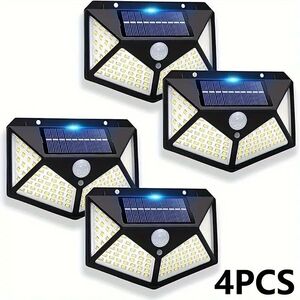 センサーライト 4個セット 6500K 300W センサー ライト ソーラー ライト 人感 LED ソーラーパネル 防犯灯 外灯 玄関灯 防水