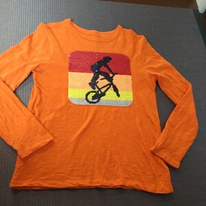 長袖Tシャツ ロンT ギャップ １５０ オレンジ スパンコール 男の子 子供 送料無料！