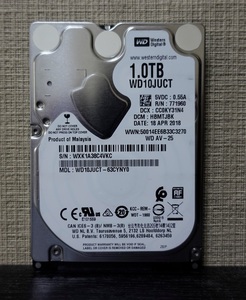 ■未使用品■WesternDigital製2.5inch AVコマンド対応HDD 1TB WD10JUCT