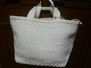 ☆TAMASHA タマシャ　ISSEY MIYAKE 布・ナイロン素材　薄黄色系　COTTON BRAID コットンブレード　トートバック