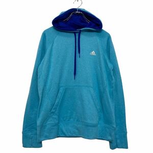 adidas ロゴ スウェット パーカー キッズ M アディダス ライトブルー プルオーバー 古着卸 アメリカ仕入 a608-5005