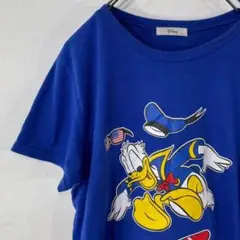 AE3723 ディズニー 半袖プリントTシャツ ブルー レディース L ポス