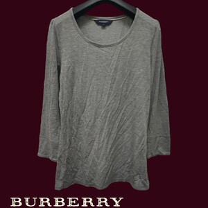 BURBERRY LONDON / バーバリーロンドン レディース 長袖シャツ ロンT ホースロゴ グレー 1サイズ S-M相当 日本製 I-4602