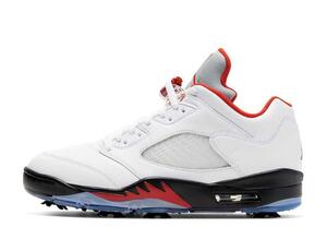 Nike Air Jordan 5 Retro Low Golf "Fire Red/Silver Tongue" 25cm CU4523-100