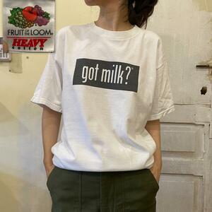 【GF169】Tシャツ got milk? 90s 白T DCユナイテッド