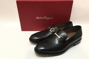 経堂) 美品 Salvatore Ferragamo フェラガモ ガンチーニ ローファー LEWIS サイズ7ハーフ ブラック 0756101