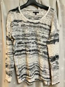 良品【AMERICAN EAGLE OUTFITTERS/アメリカンイーグル】ボーダー長袖綿セーター/M★レディース★USED