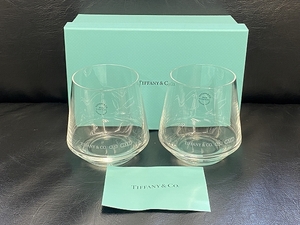 1円～ 売り切り 未使用 自宅保管品 TIFFANY&Co. ティファニー 1837 タンブラー ロゴグラス ペア2客セット クリア ガラス 洋食器 インテリア