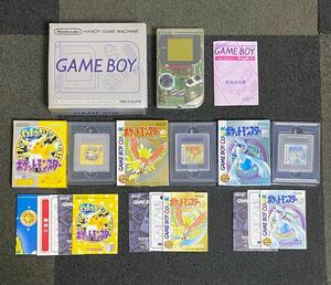 任天堂 初代 GAMEBOY ゲームボーイ スケルトン Nintendo/ソフト ポケットモンスター ピカチュウ 金 銀 外箱 説明書あり ゲームボーイカラー