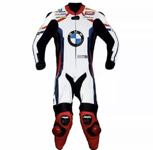 海外 高品質　送料込み Leon Haslam BMWモトラッド MOTORRAD レザーレーシングスーツ　サイズ各種　パンチングレプリカ カスタム12