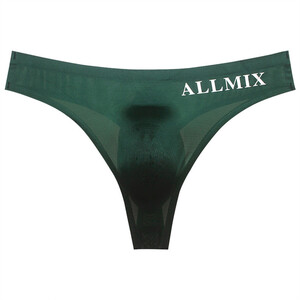 Tバック ビキニブリーフ 下着 メンズ ALLMIX シームレス セクシー ストレッチ 通気性よい 立体感 L ダークグリーン