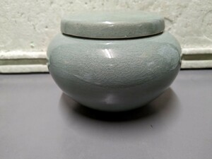 煎茶道具　お茶入れ　青磁　　お茶の葉入れ　　