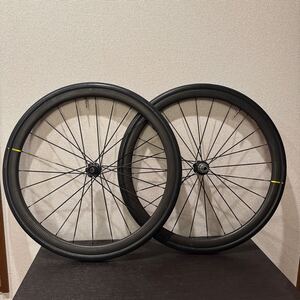 【中古 タイヤ付き】ヒルクライムなどに！　DISKロード向けカーボンホイール　MAVIC KSYRIUM PRO CARBON SL チューブレス　32ｍｍ　