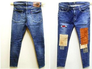 即決[XL]ほぼ未使用品 glamb 19AT Kurt damaged denim ストレッチ スキニー スリム カートダメージデニム GB0319/P02 パンツ■5482