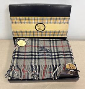 M804/BURBERRY LONDON バーバリー ウール100% ひざ掛け ブランケット 灰色 グレー ノバチェック /BB001 FGC 500 5581 西川産業 日本製 箱入